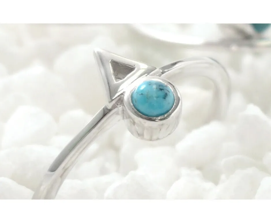 Anklets^CHALISA T.. / Turquoise Circle Triangle Extra Fine Ring blue