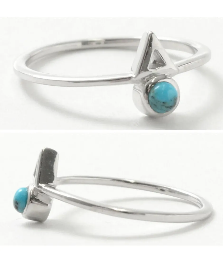 Anklets^CHALISA T.. / Turquoise Circle Triangle Extra Fine Ring blue