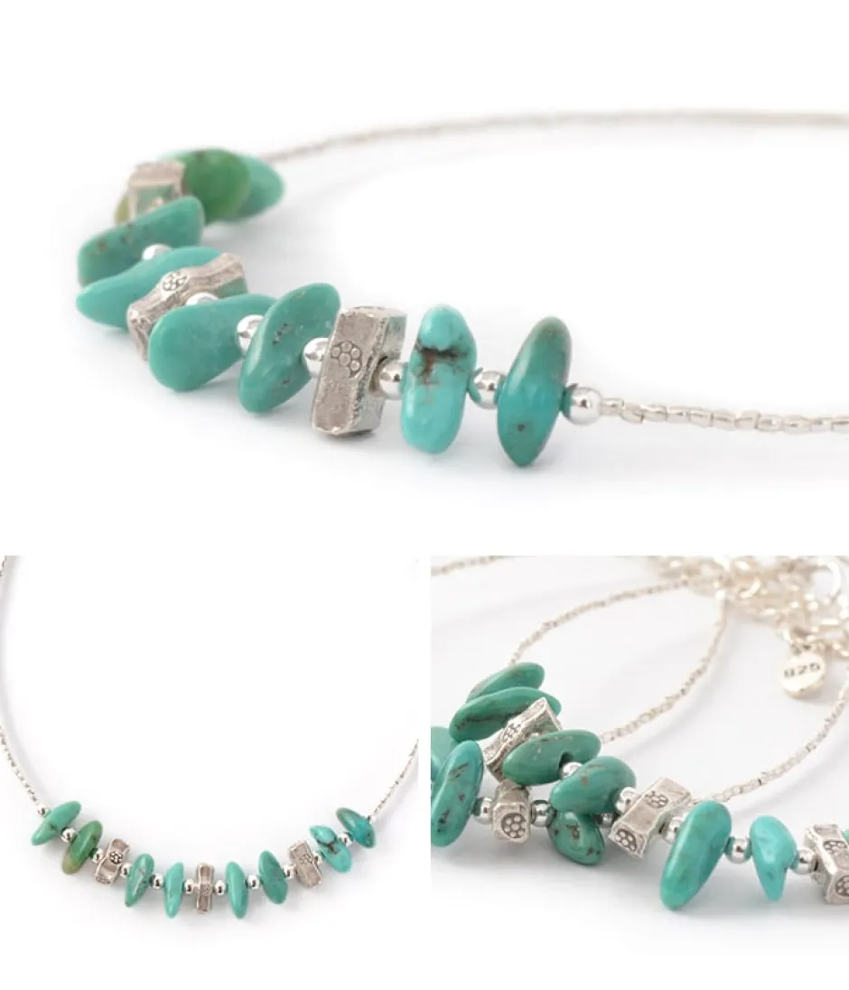 Anklets^CHALISA T.. / Turquoise Tiny Beads Anklet blue