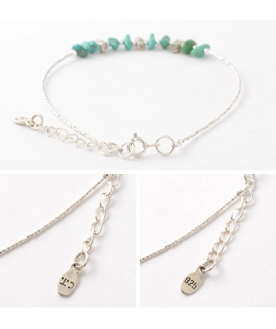 Anklets^CHALISA T.. / Turquoise Tiny Beads Anklet blue