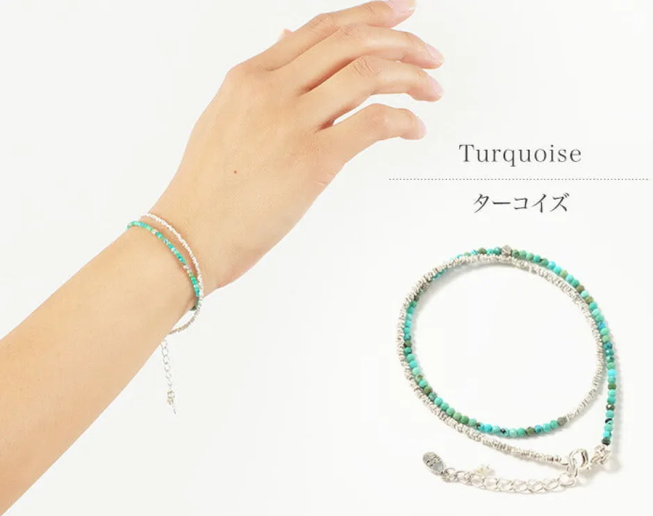Anklets^CHALISA T.. / Turquoise W Wrap Bracelet Karen Silver blue