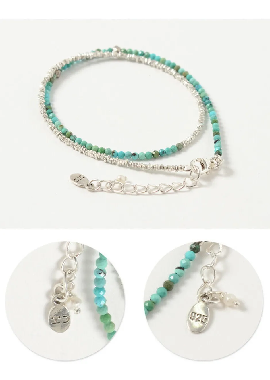 Anklets^CHALISA T.. / Turquoise W Wrap Bracelet Karen Silver blue