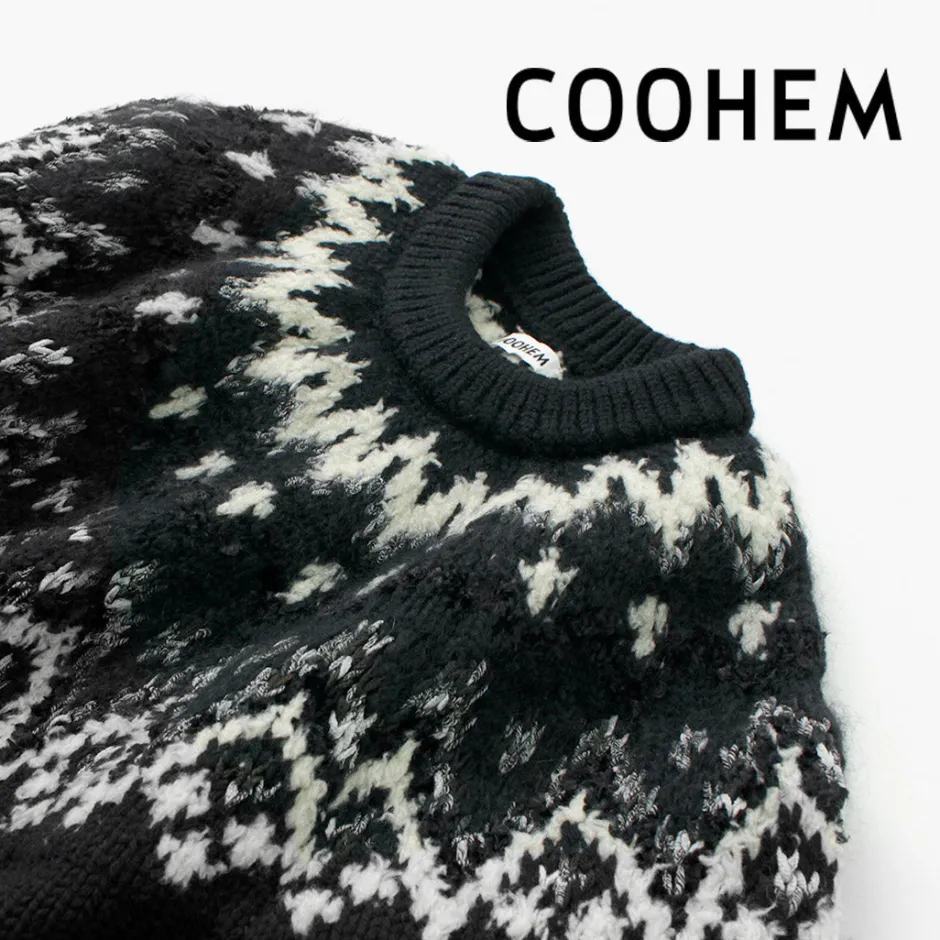 Knits^COOHEM / Nordic Knit Pullover black