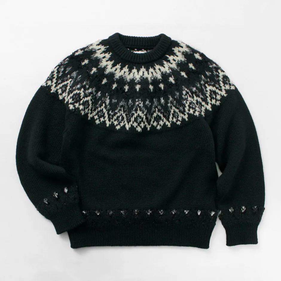 Knits^COOHEM / Nordic Knit Pullover black