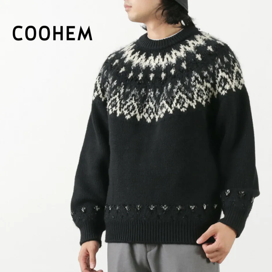 Knits^COOHEM / Nordic Knit Pullover black