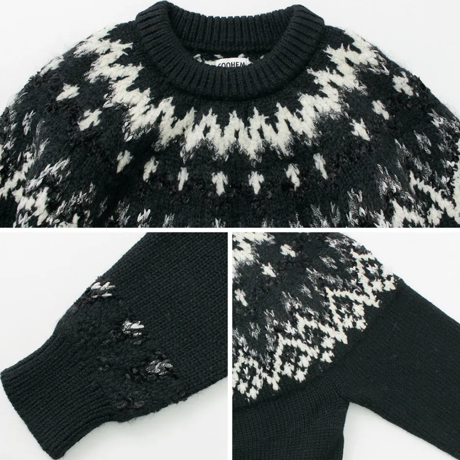 Knits^COOHEM / Nordic Knit Pullover black