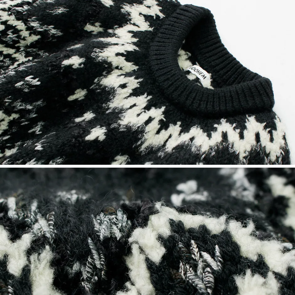 Knits^COOHEM / Nordic Knit Pullover black