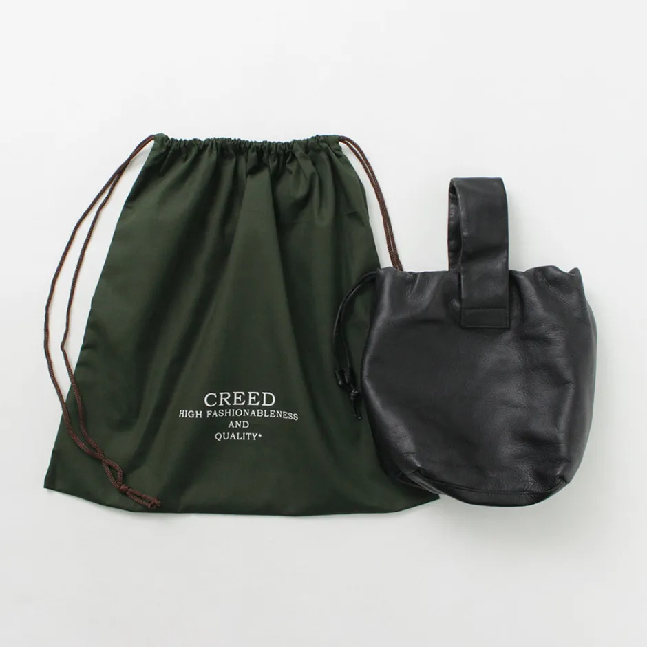 Tote Bags^CREED / Drawstring Tote Cowhide Leather