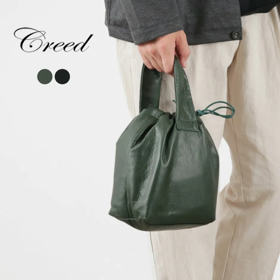 Tote Bags^CREED / Drawstring Tote Cowhide Leather