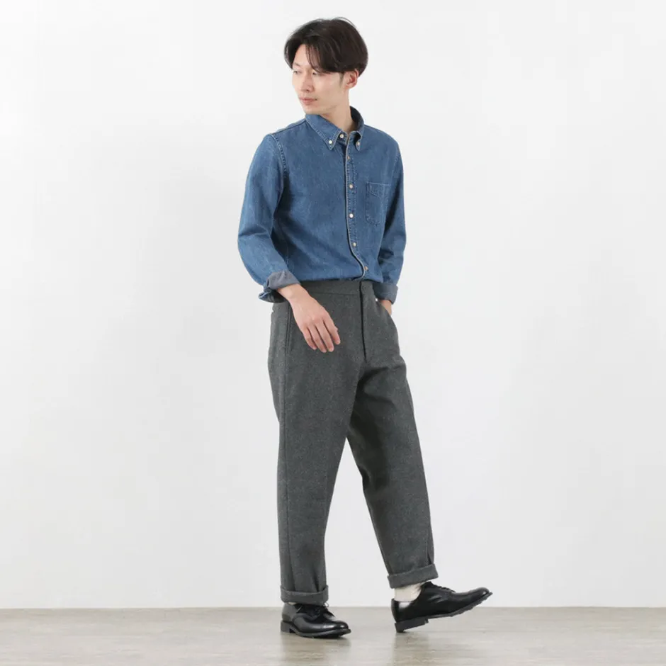 Trousers^D.C.WHITE / Wool Melton Tapered Trousers gray
