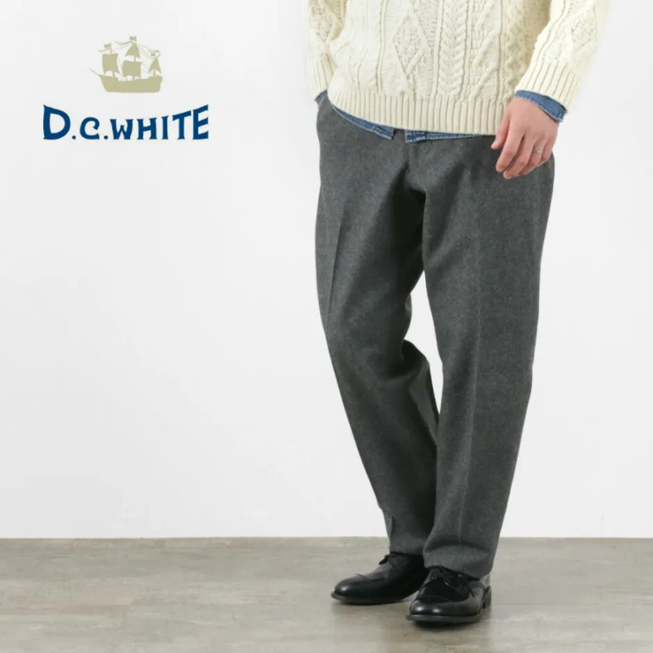 Trousers^D.C.WHITE / Wool Melton Tapered Trousers gray