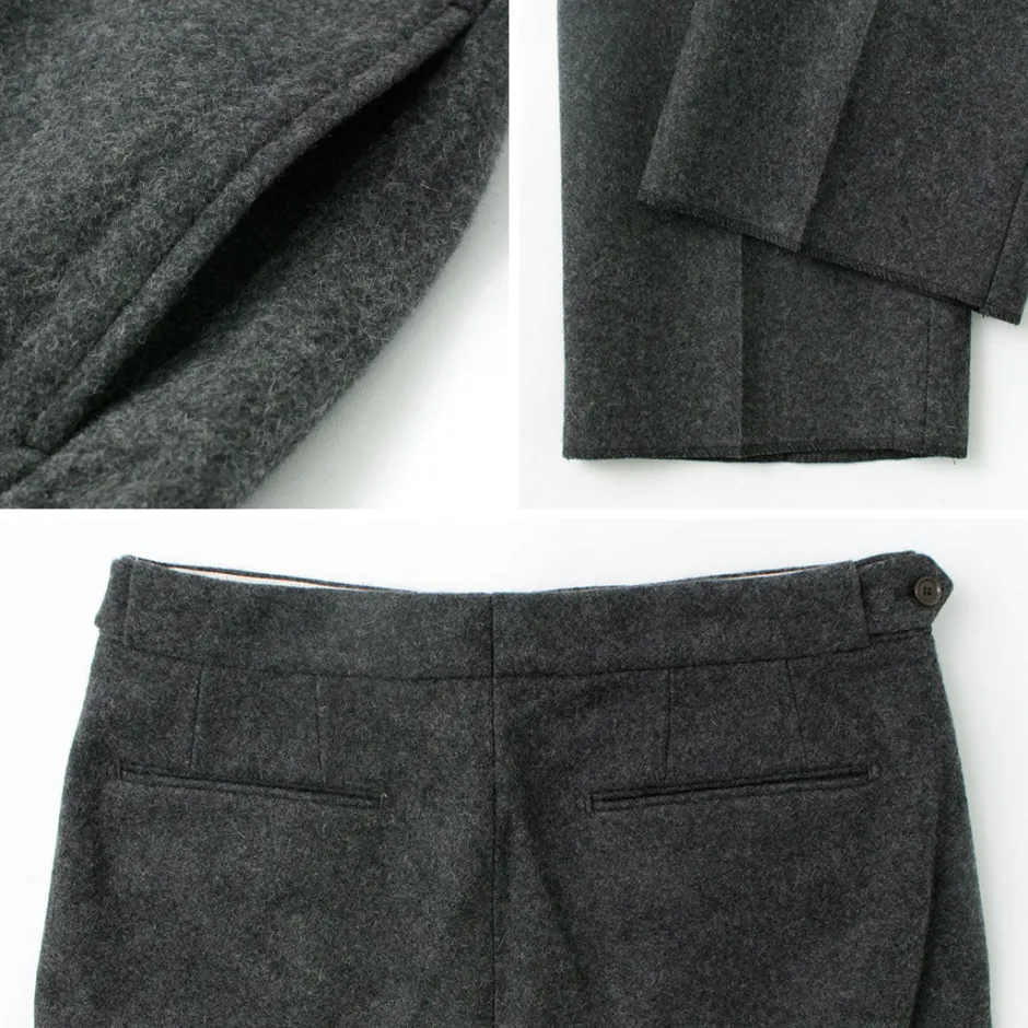 Trousers^D.C.WHITE / Wool Melton Tapered Trousers gray