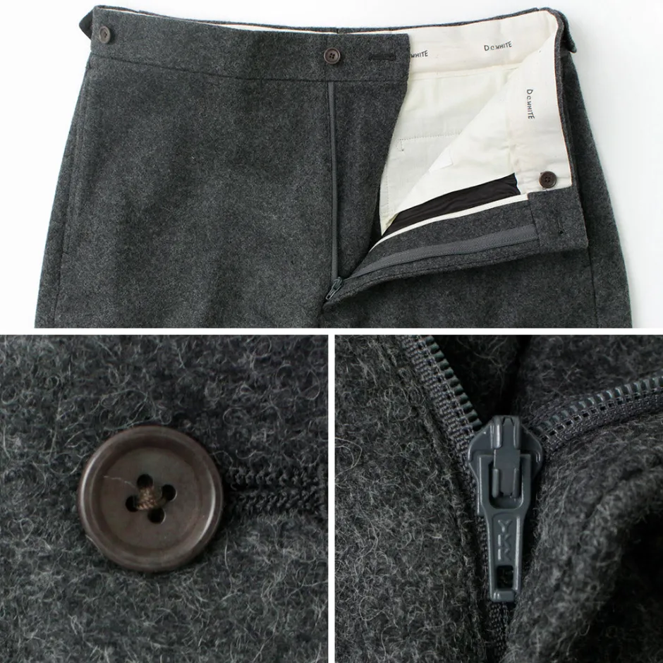 Trousers^D.C.WHITE / Wool Melton Tapered Trousers gray