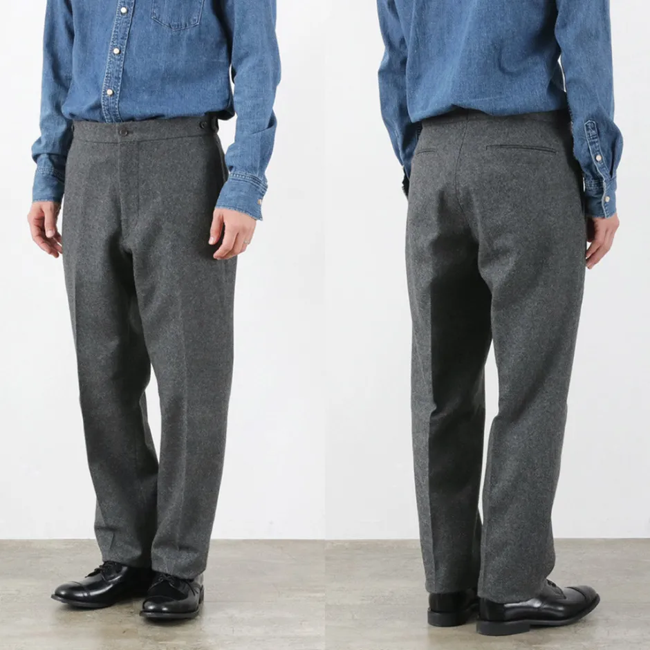Trousers^D.C.WHITE / Wool Melton Tapered Trousers gray