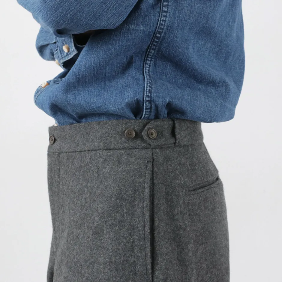 Trousers^D.C.WHITE / Wool Melton Tapered Trousers gray