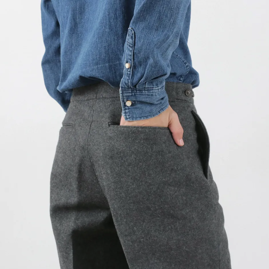 Trousers^D.C.WHITE / Wool Melton Tapered Trousers gray