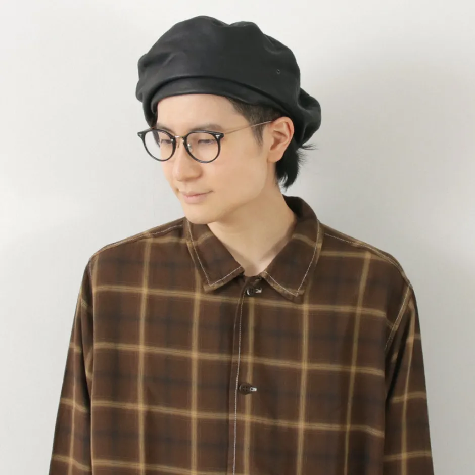 Hats^DECHO / Leather Beret black