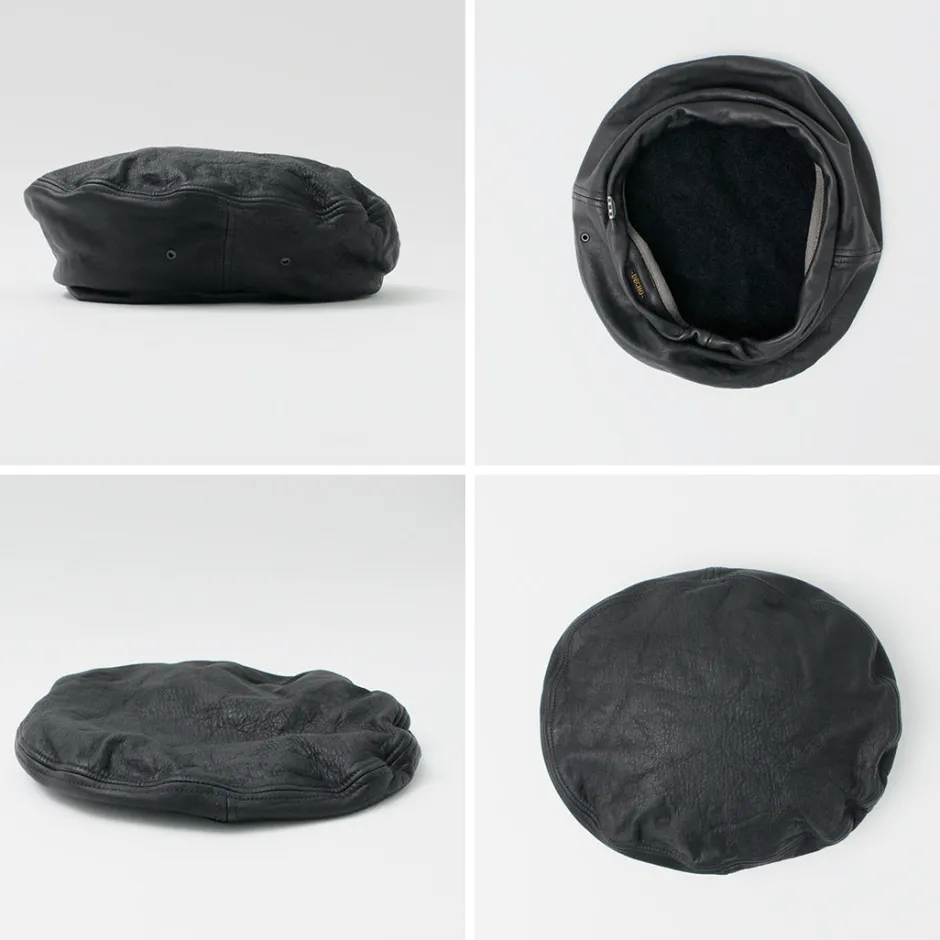 Hats^DECHO / Leather Beret black