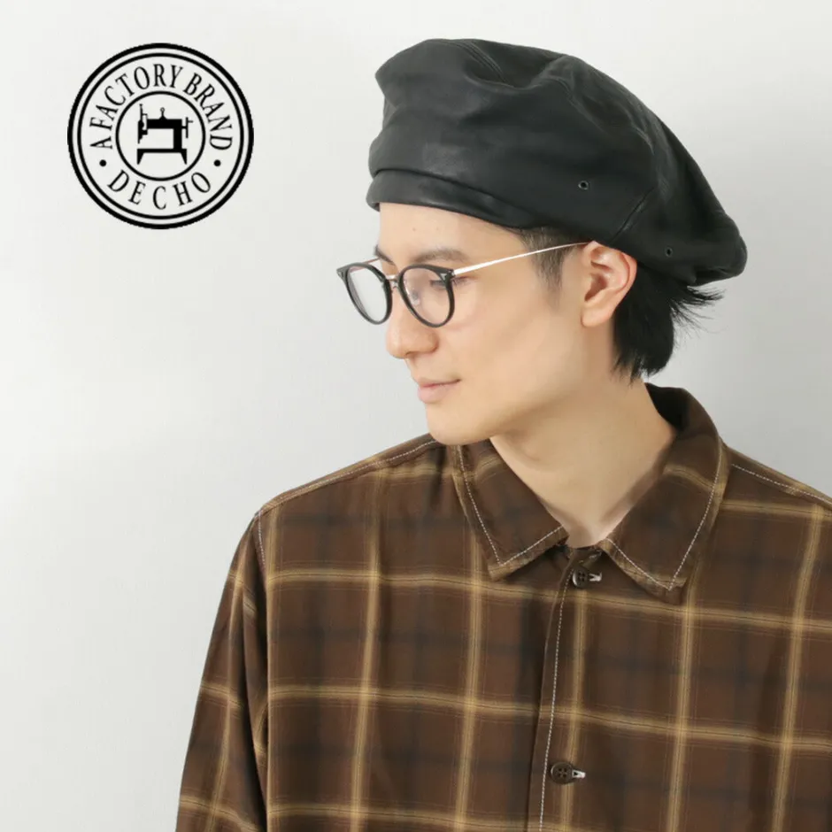 Hats^DECHO / Leather Beret black