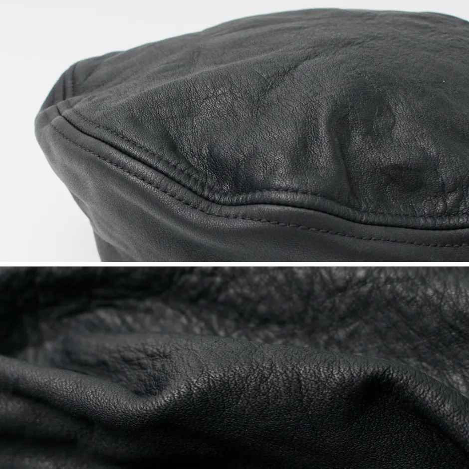 Hats^DECHO / Leather Beret black