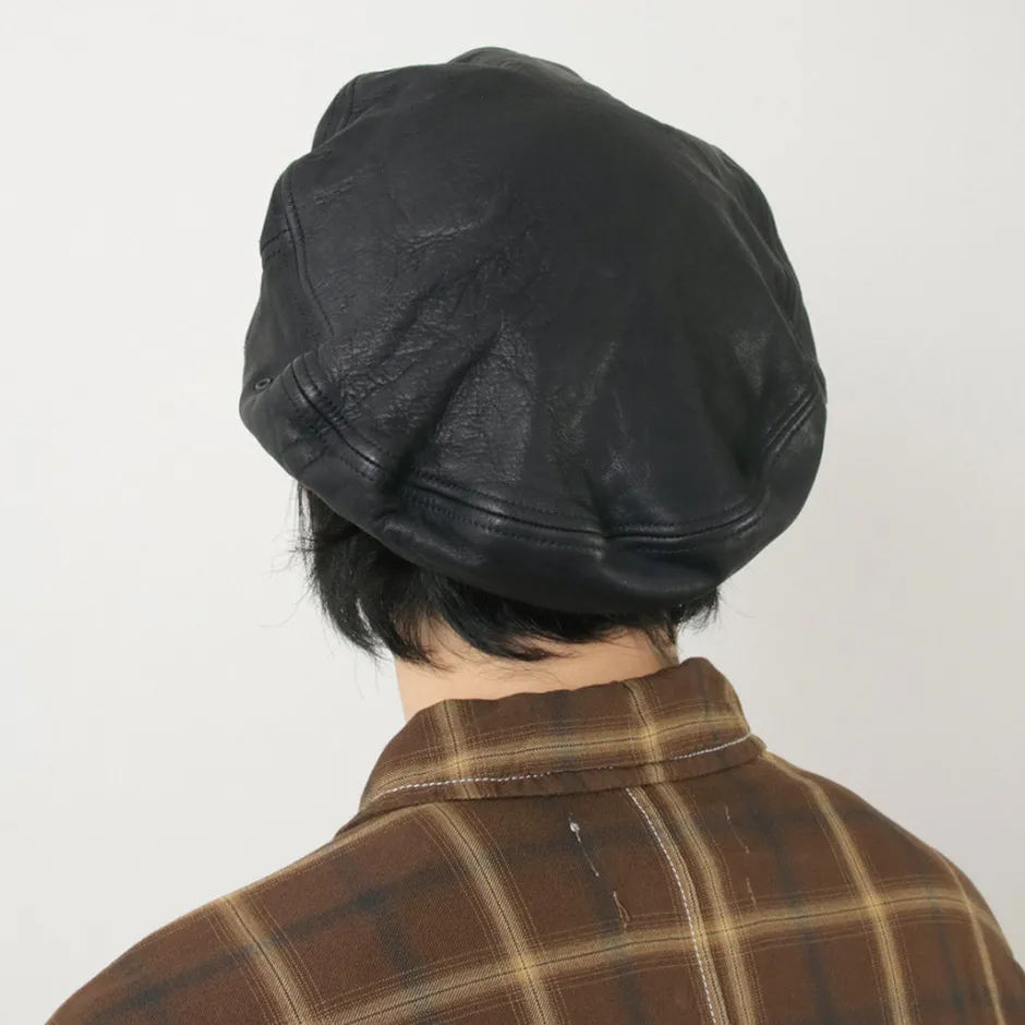 Hats^DECHO / Leather Beret black