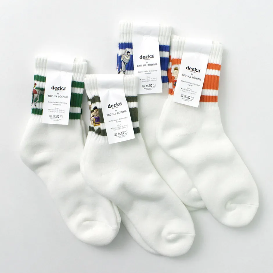 Socks^DECKA QUALITY SOCKS / Embroidered Skater Socks