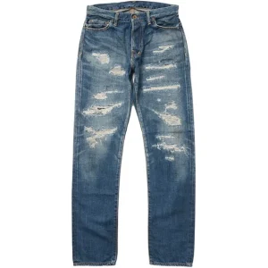 Jeans^DEPSEA / DP001 Straight 5P Denim Pants - Vintage finish used-wash