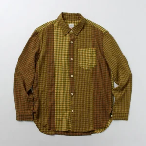 Shirts^DIP/DZT DIP/DZT / Checked combination shirt yellow