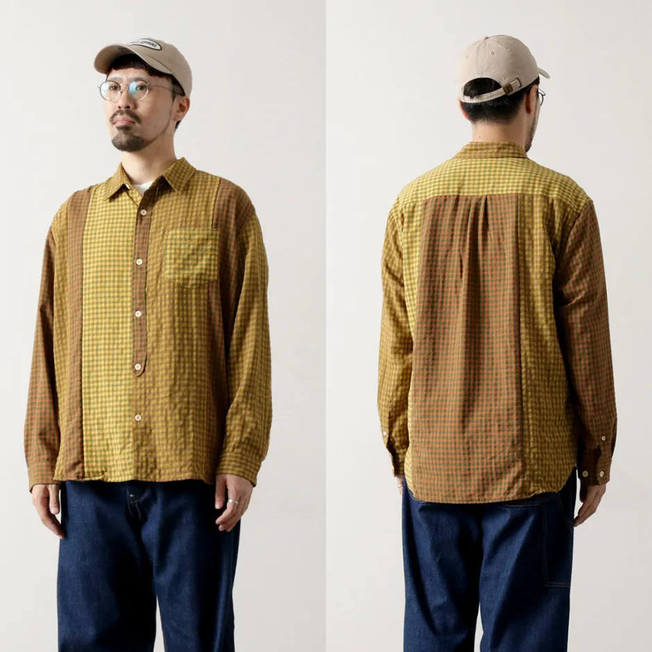 Shirts^DIP/DZT DIP/DZT / Checked combination shirt yellow
