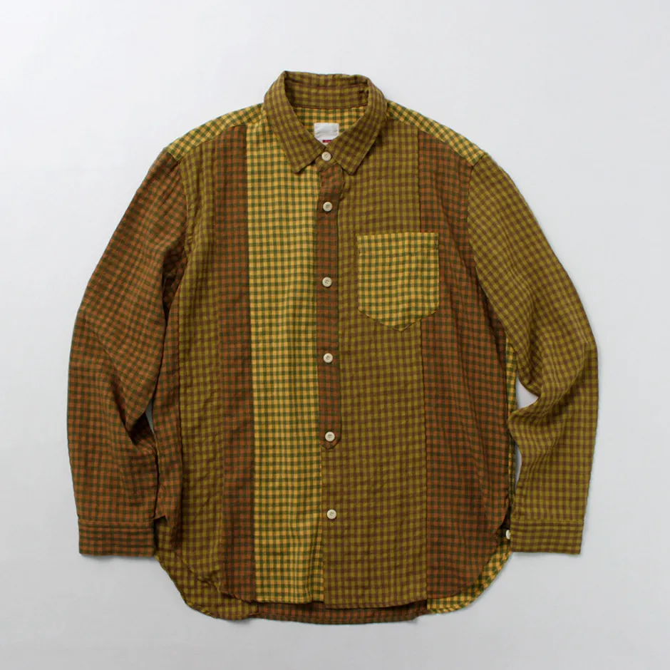 Shirts^DIP/DZT DIP/DZT / Checked combination shirt yellow