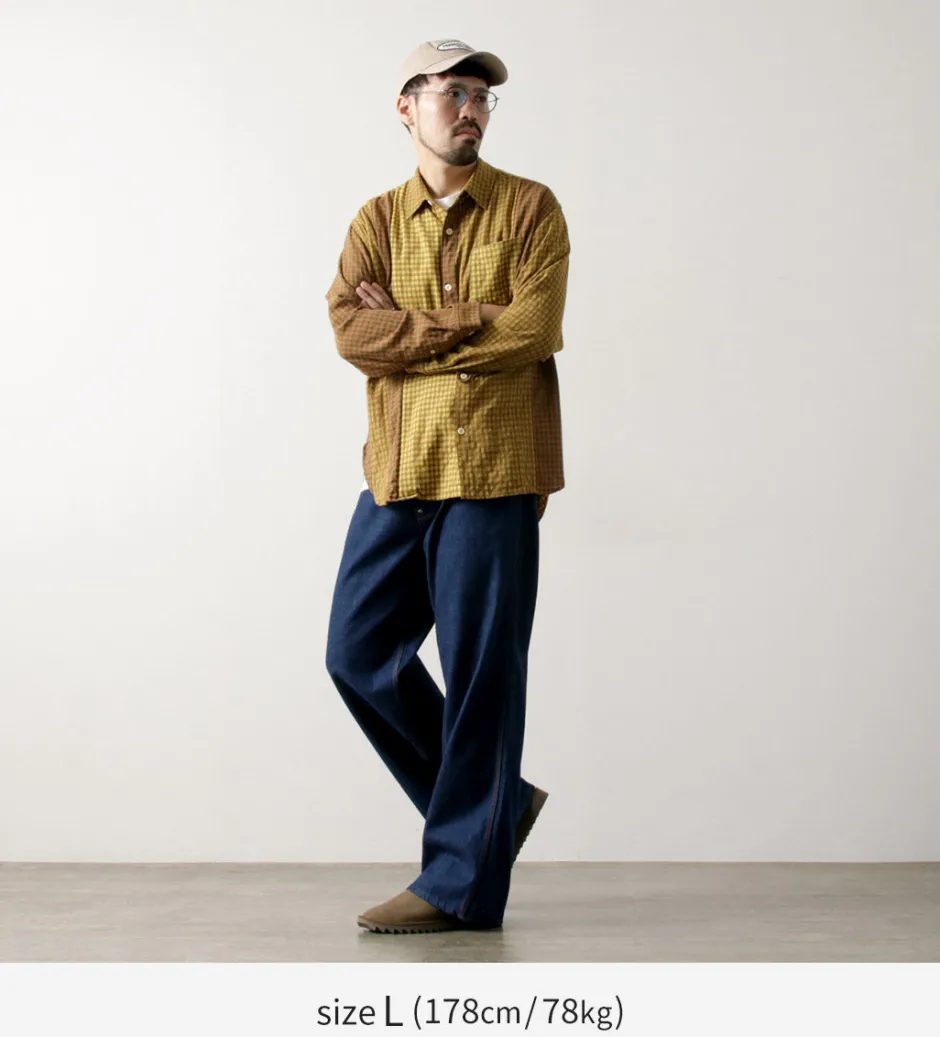 Shirts^DIP/DZT DIP/DZT / Checked combination shirt yellow