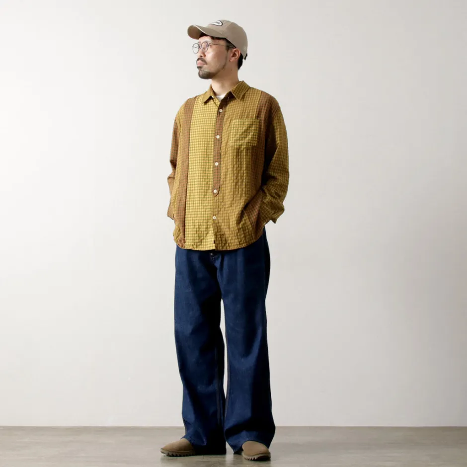 Shirts^DIP/DZT DIP/DZT / Checked combination shirt yellow