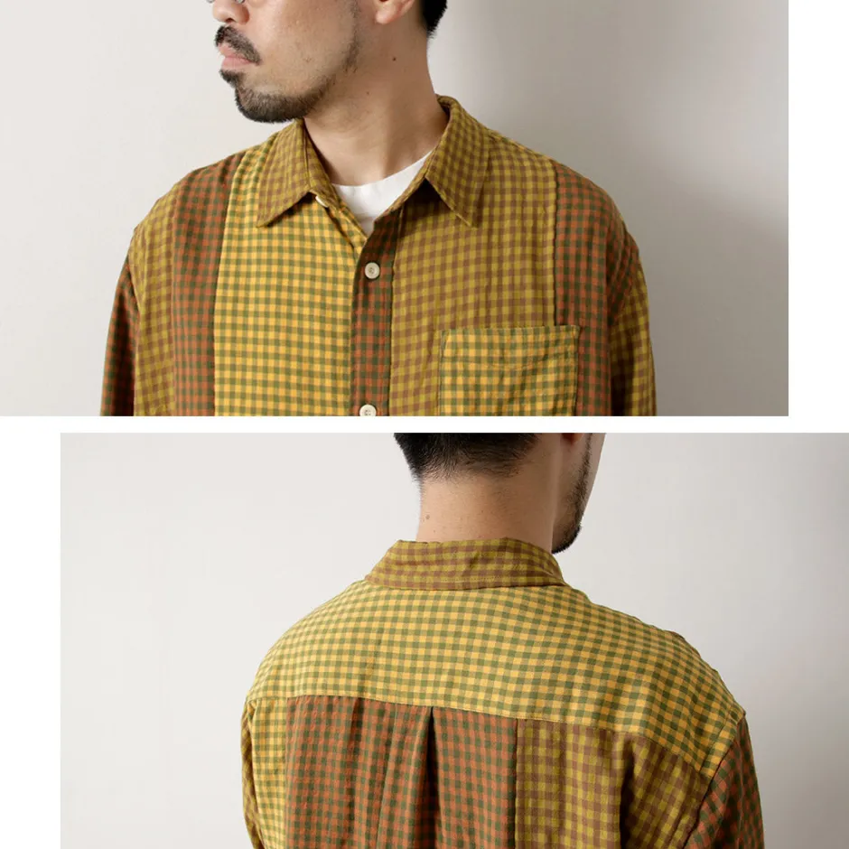 Shirts^DIP/DZT DIP/DZT / Checked combination shirt yellow