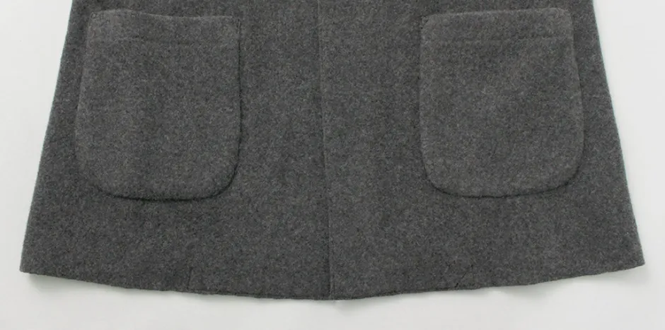 Jackets^FILMELANGE / Hiet Melton Knit Jacket charcoal