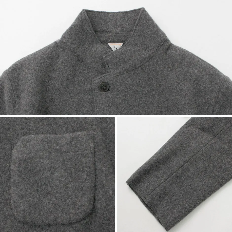 Jackets^FILMELANGE / Hiet Melton Knit Jacket charcoal