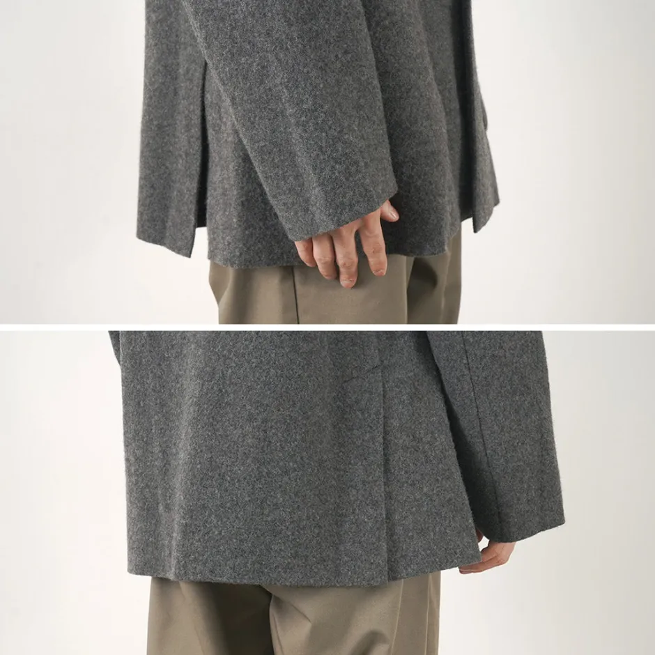 Jackets^FILMELANGE / Hiet Melton Knit Jacket charcoal