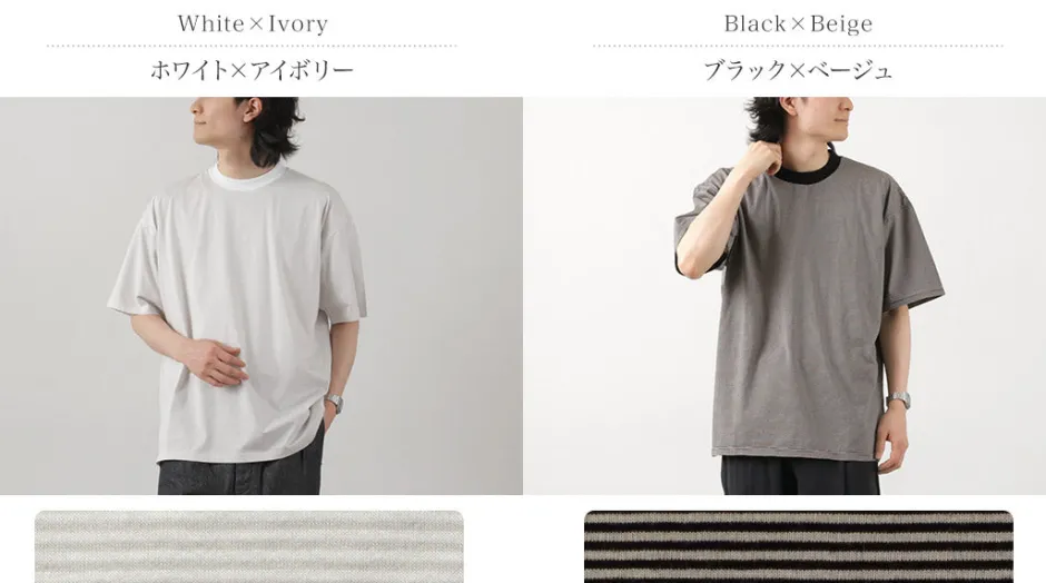 T-Shirts^FLISTFIA / Loose fit Striped crew neck T-shirt