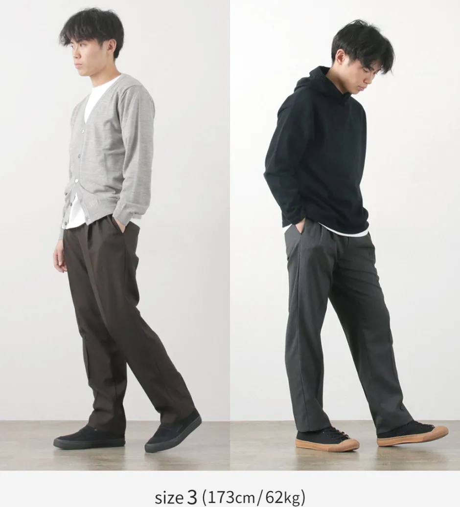 Trousers^FLISTFIA / Wool-like Tuck Wide Trouesrs
