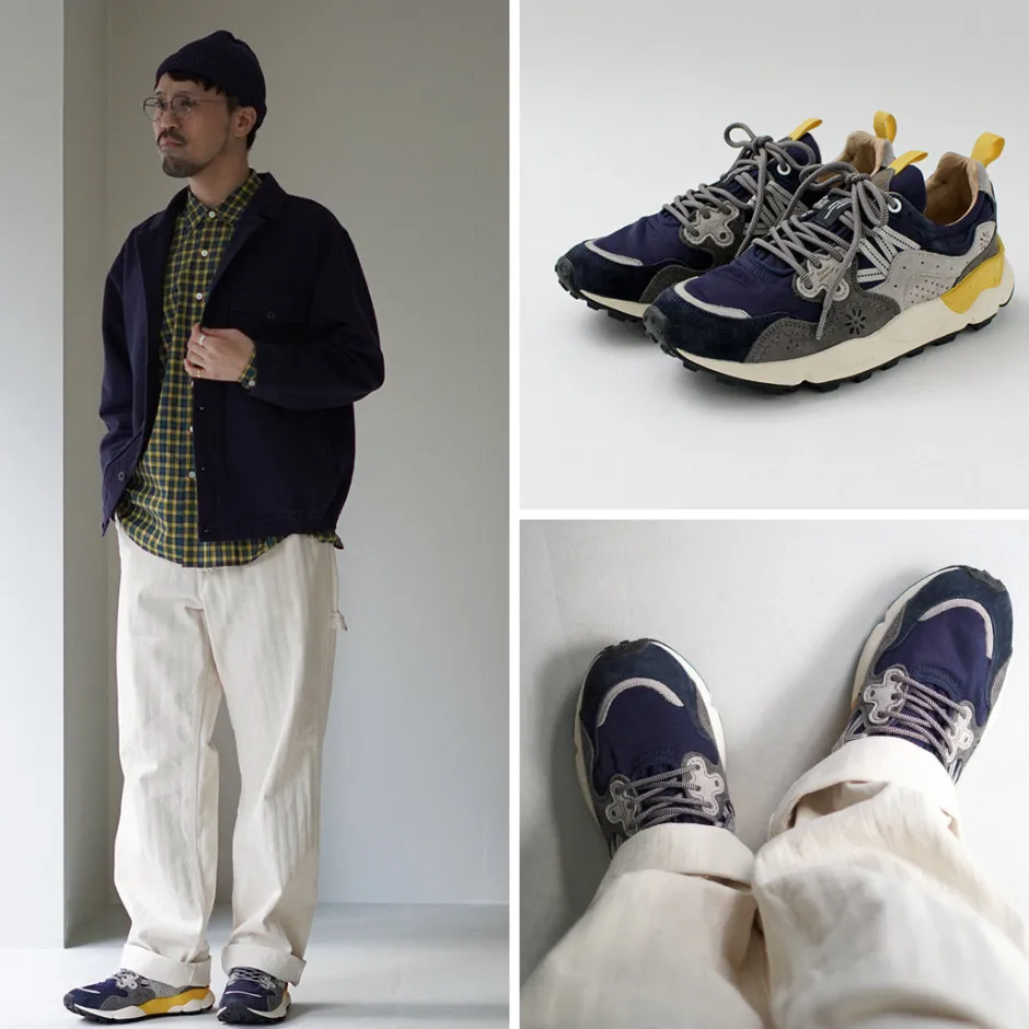 Sneakers^FLOWER MOUNTAIN / Yamano Three Pig Suede and Nylon Sneakers