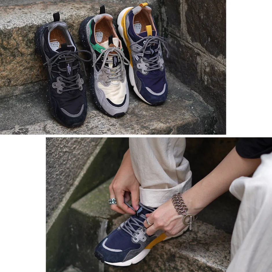 Sneakers^FLOWER MOUNTAIN / Yamano Three Pig Suede and Nylon Sneakers