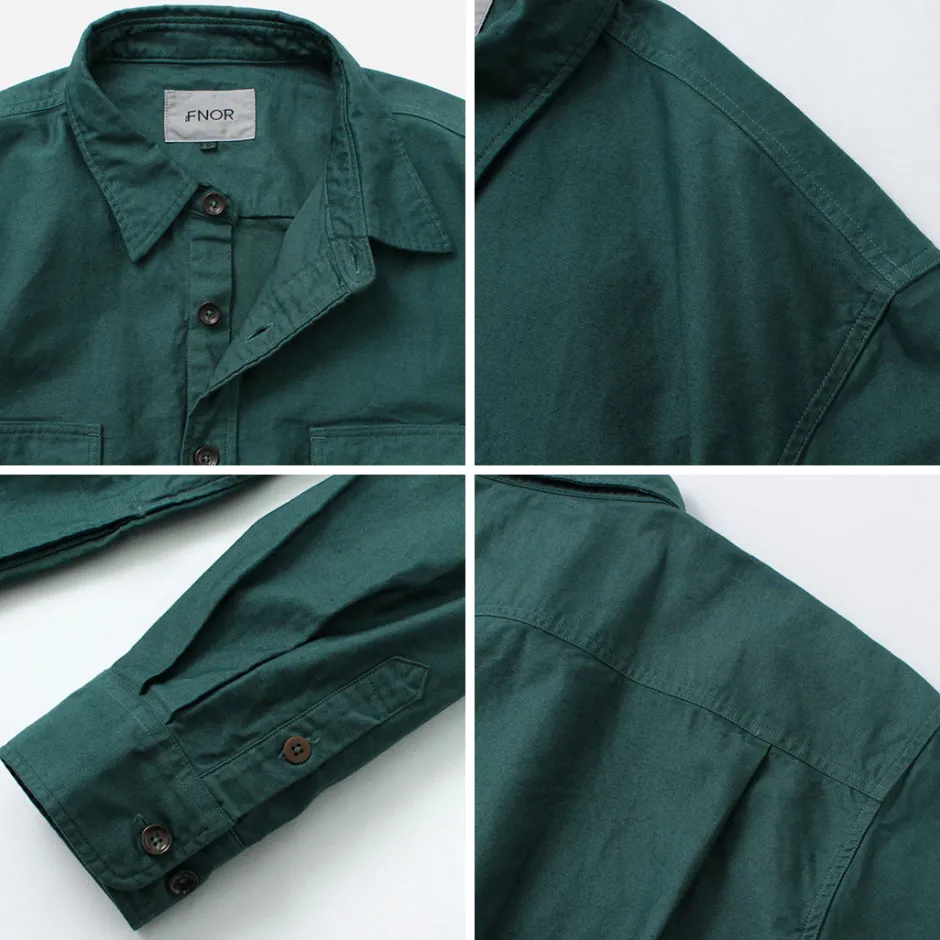 Shirts^FNOR / Grandval garment dye Shrimp sleeve shirt coat green