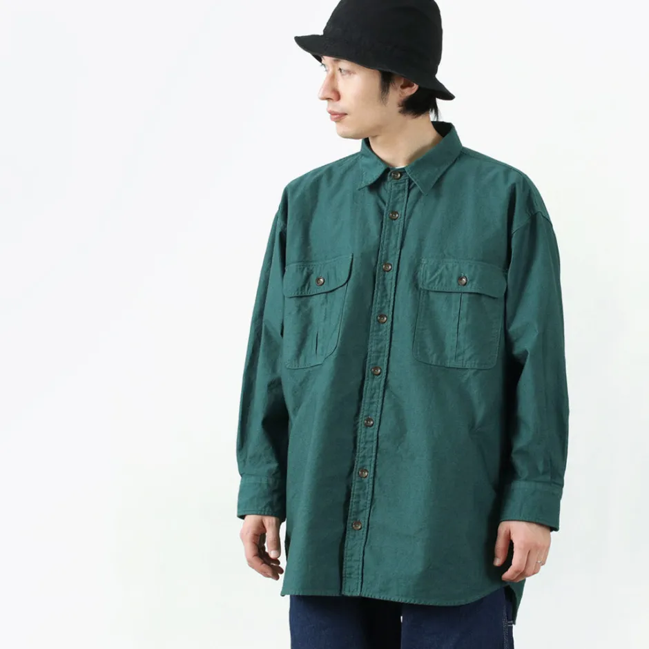 Shirts^FNOR / Grandval garment dye Shrimp sleeve shirt coat green