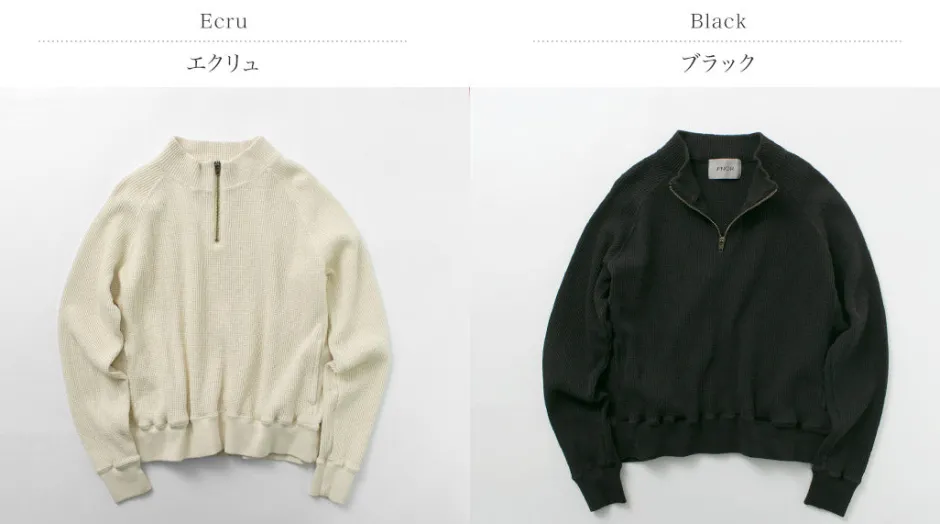 Sweatshirts^FNOR / Open-Ended Waffle Half-Zip Pullover