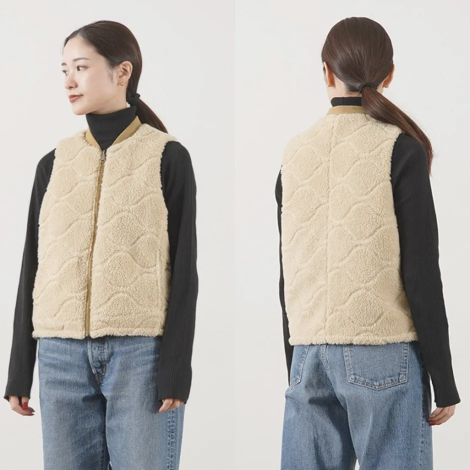 Vests^FNOR / Quilted Sheepskin Boa MIL Vest