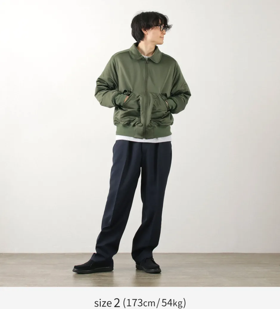 Jackets^FNOR / Slight Satin Pair Away Flight Jacket khaki