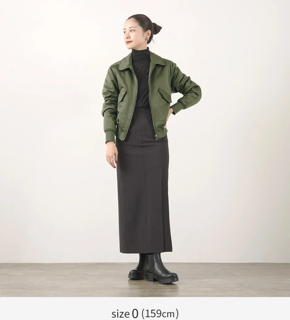 Jackets^FNOR / Slight Satin Pair Away Flight Jacket khaki