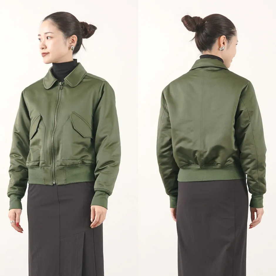 Jackets^FNOR / Slight Satin Pair Away Flight Jacket khaki