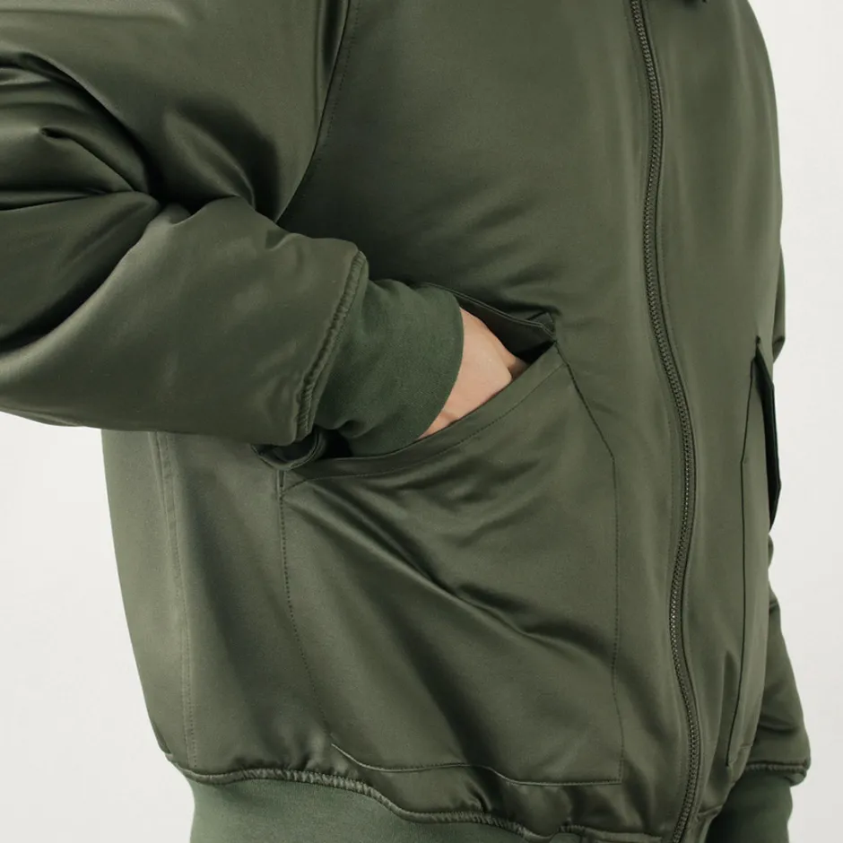 Jackets^FNOR / Slight Satin Pair Away Flight Jacket khaki