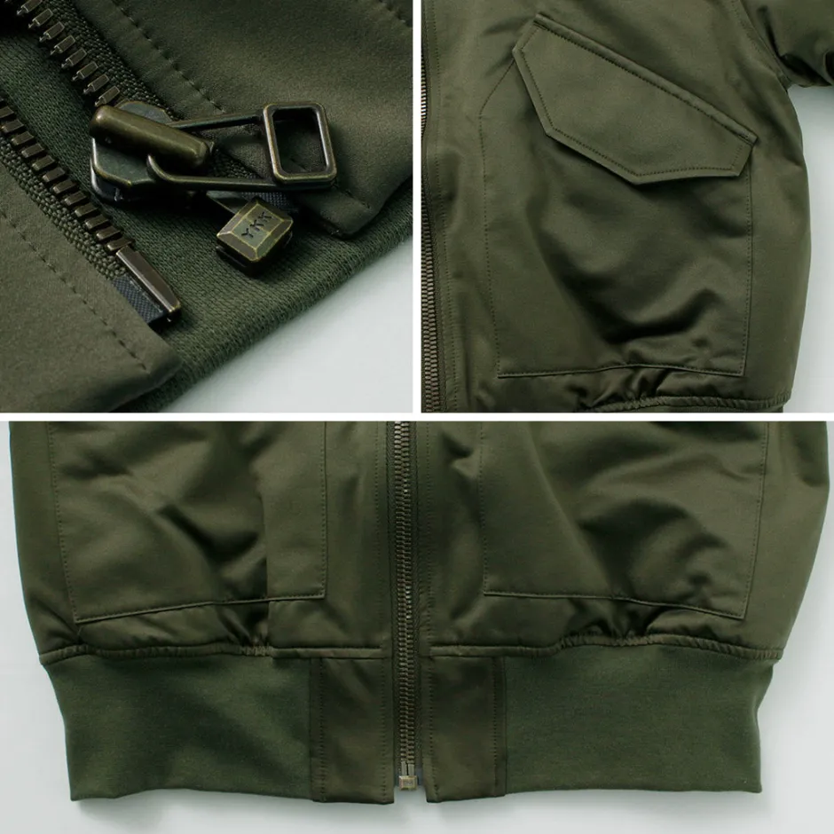 Jackets^FNOR / Slight Satin Pair Away Flight Jacket khaki