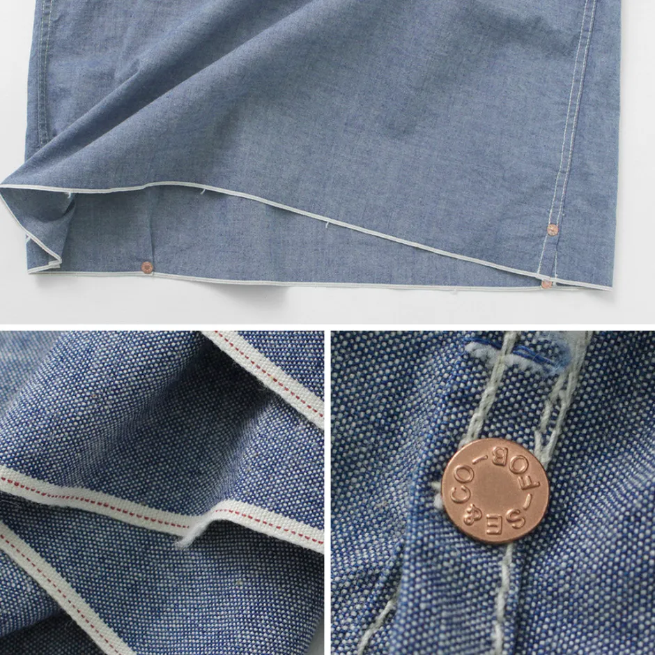 Shirts^FOB FACTORY / F3487 Chambray pullover shirt blue